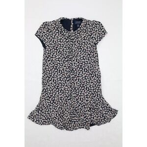 Polo Ralph Lauren Dress Girls Sz 6 Blue Floral Fit Flare Button Lined Collared